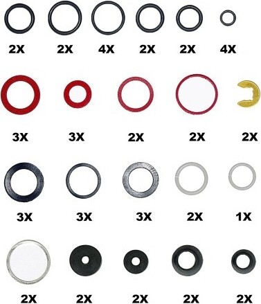 Easy Work Dichtungsringesatz aus Gummi, 3 x 1,5 bis 22 x 3,5 mm, 12 Sorten, mehrfarbig, 50-teilig (1 Set) EKS261631