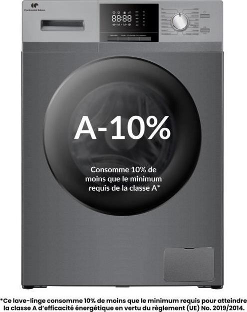 Waschmaschine Frontlader, CONTINENTAL EDISON CELL8140IS1, 8 kg, Induktionsmotor, 1400 U/min, 60 cm, Silber