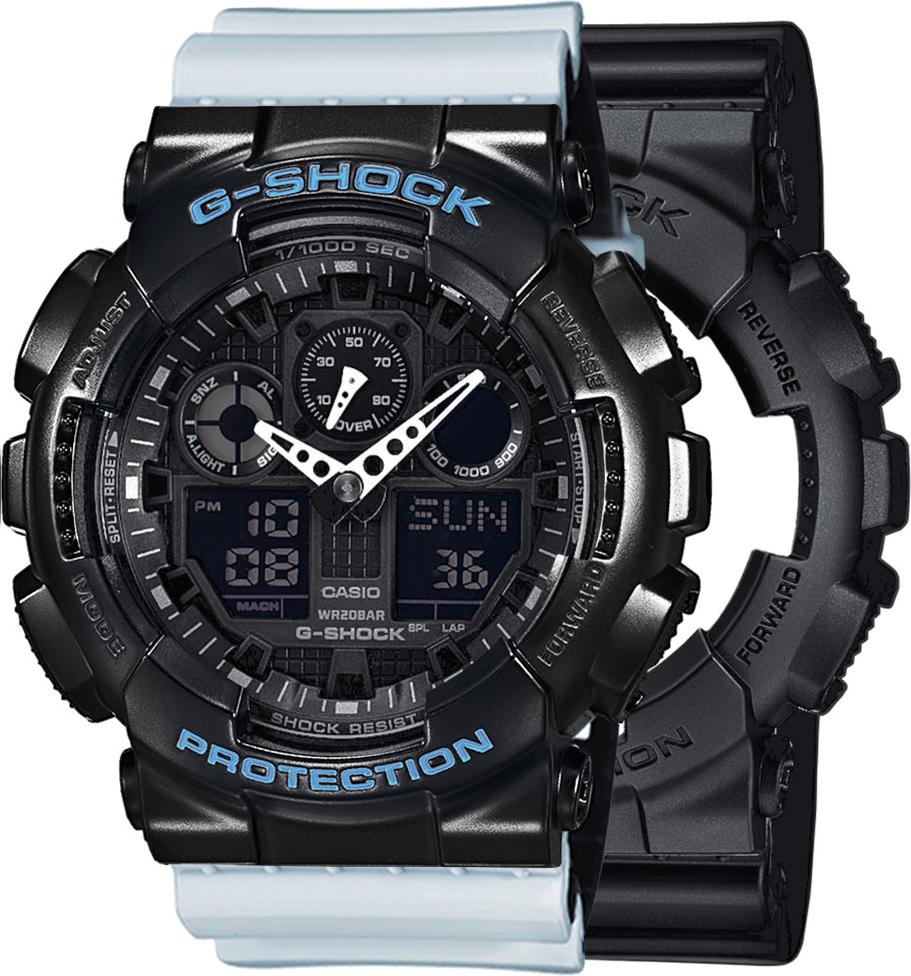 Zegarek Casio G-Shock SET GA-100-1A1ER + BEZEL 10514393 + PASEK 10527469 20BAR