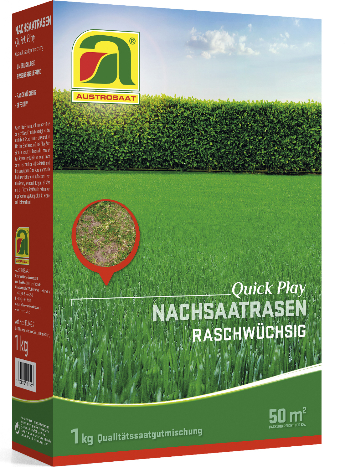 Spiel- und Sportrasen Nachsaat (1 kg) | Rasennachsaat von Austrosaat 917427-as