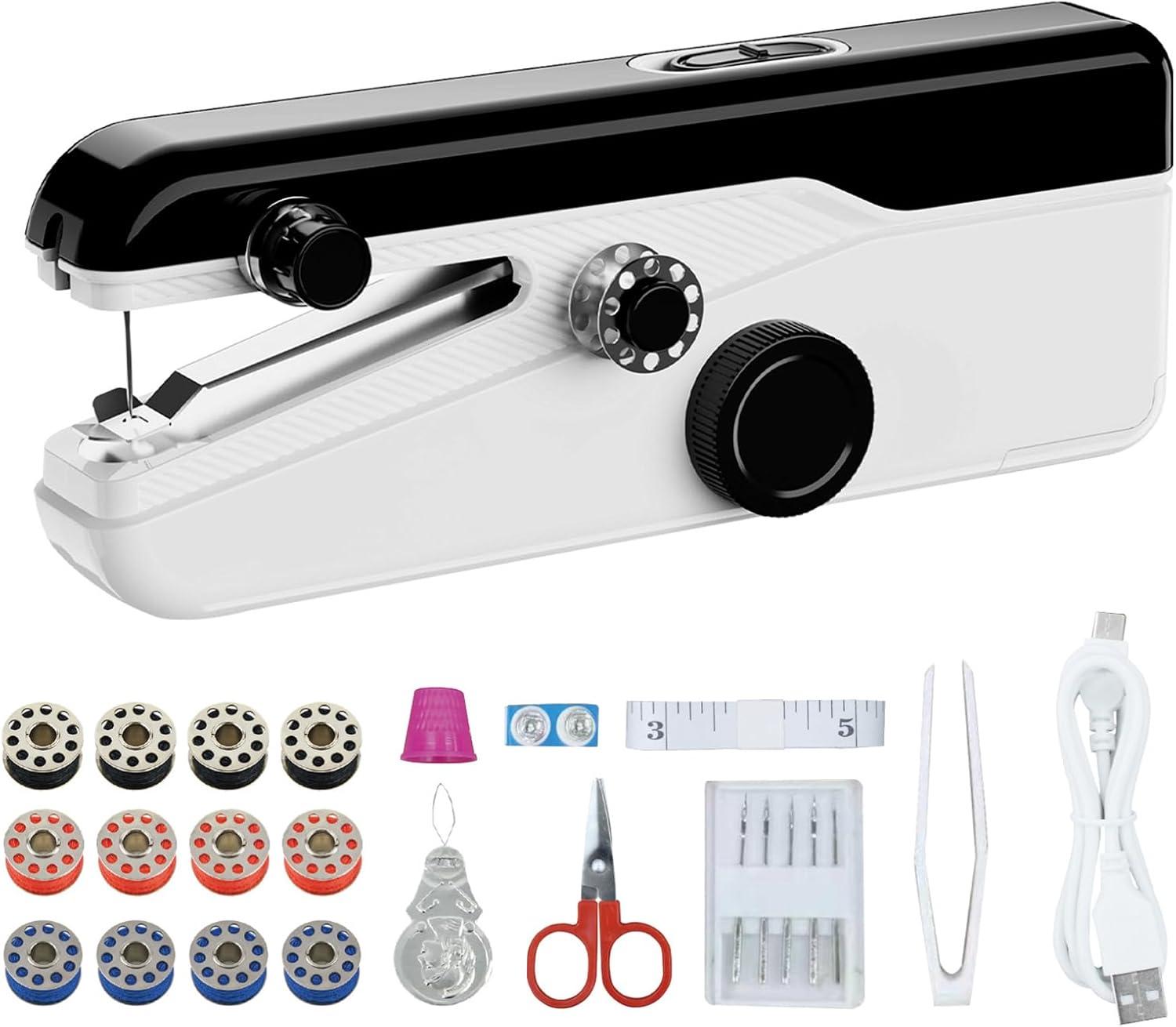 bedee Handnähmaschine, Nähmaschine, Handheld Nähmaschine, Elektrische Nähmaschine, Reisenähmaschine, für Kleidung, Vorhänge, Kunsthandwerk