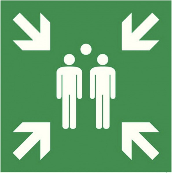 MBS FIRE Schild Sammelplatz 30x30 cm Alu Nachleuchtend Sammelplatz 30x30cm Alu Nachleuchtend