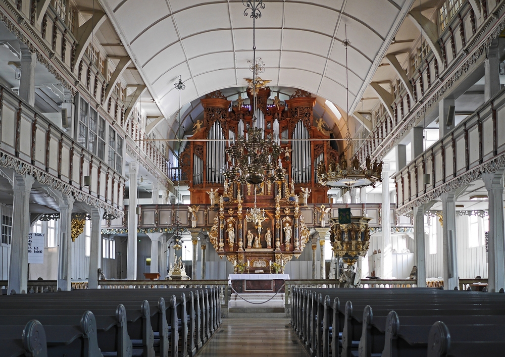 hansepuzzle 50202 - Marktkirche Puzzle, 260 Teile, Religion, 41,0 x 28,0cm mit hochwertiger Aufbewahrung, Kartonbox und wiederverschließbarem Beutel 40202