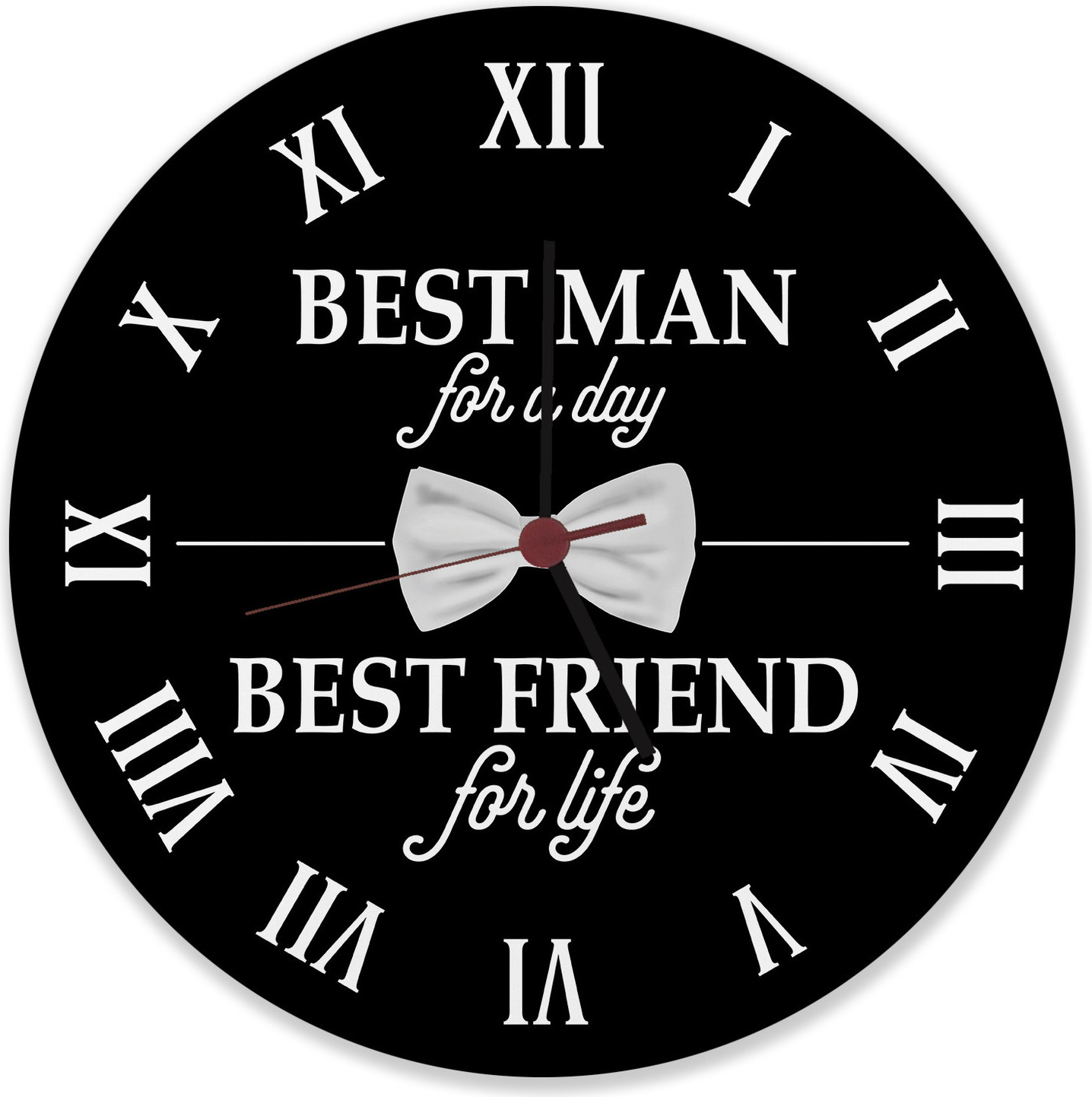 speecheese Trauzeuge Wanduhr aus Alu mit Spruch Best Man for a day