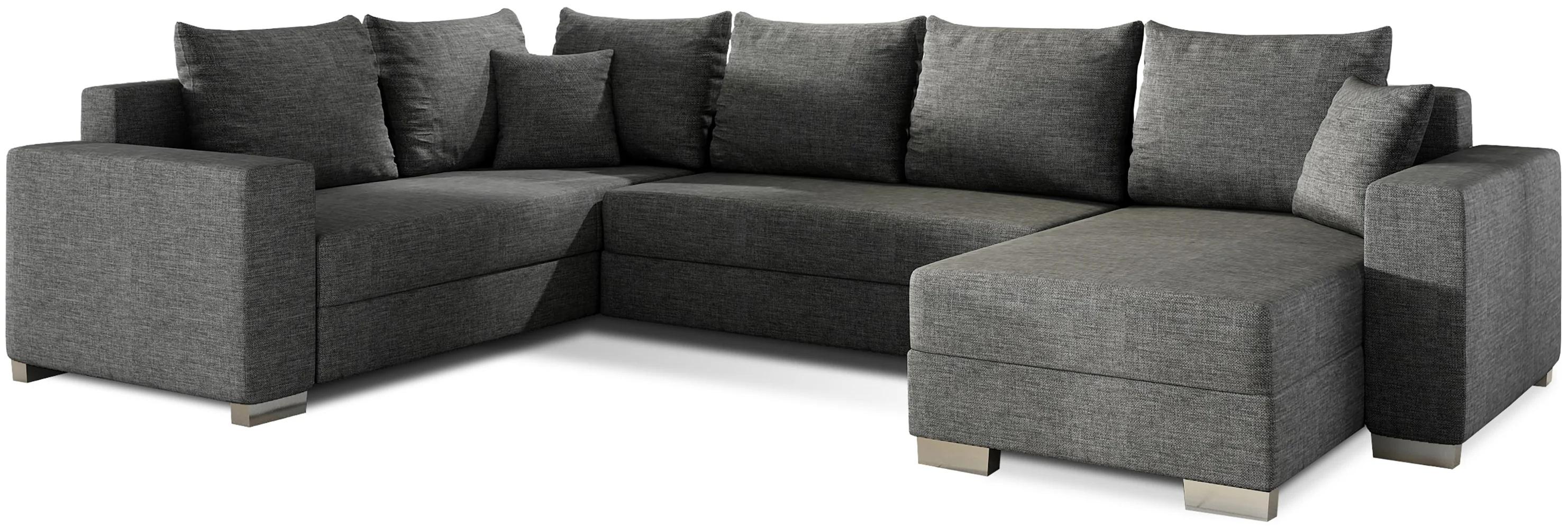 VENETI Großzügiges U-förmiges Sofa JULES – Graphit, echtes Design 162-01-01500