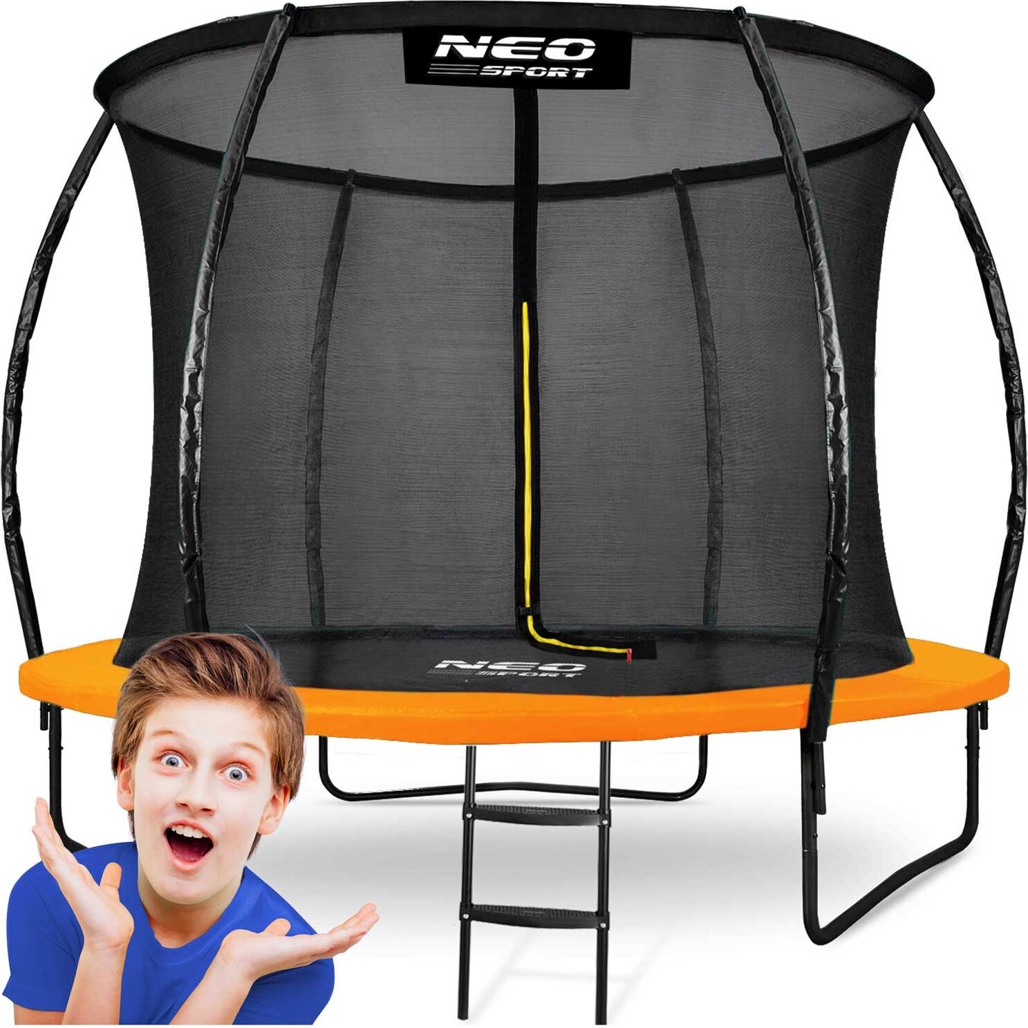 8ft/252cm profilovaná záhradná trampolína s vnútornou sieťou Neo-Sport