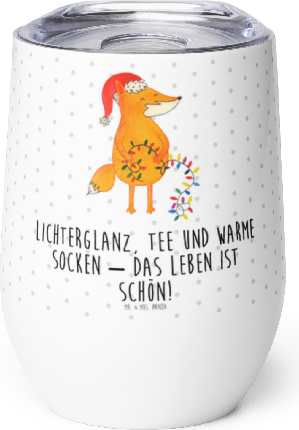 Mr. & Mrs. Panda thermosbecher Fuchs Weihnachten - Weiß - Geschenk, Nikolaus, Thermo Becher, glühwein tasse, Füchse, Heiligabend, glühweinbecher, kaffee, Winter PD-1247678-STANDARD