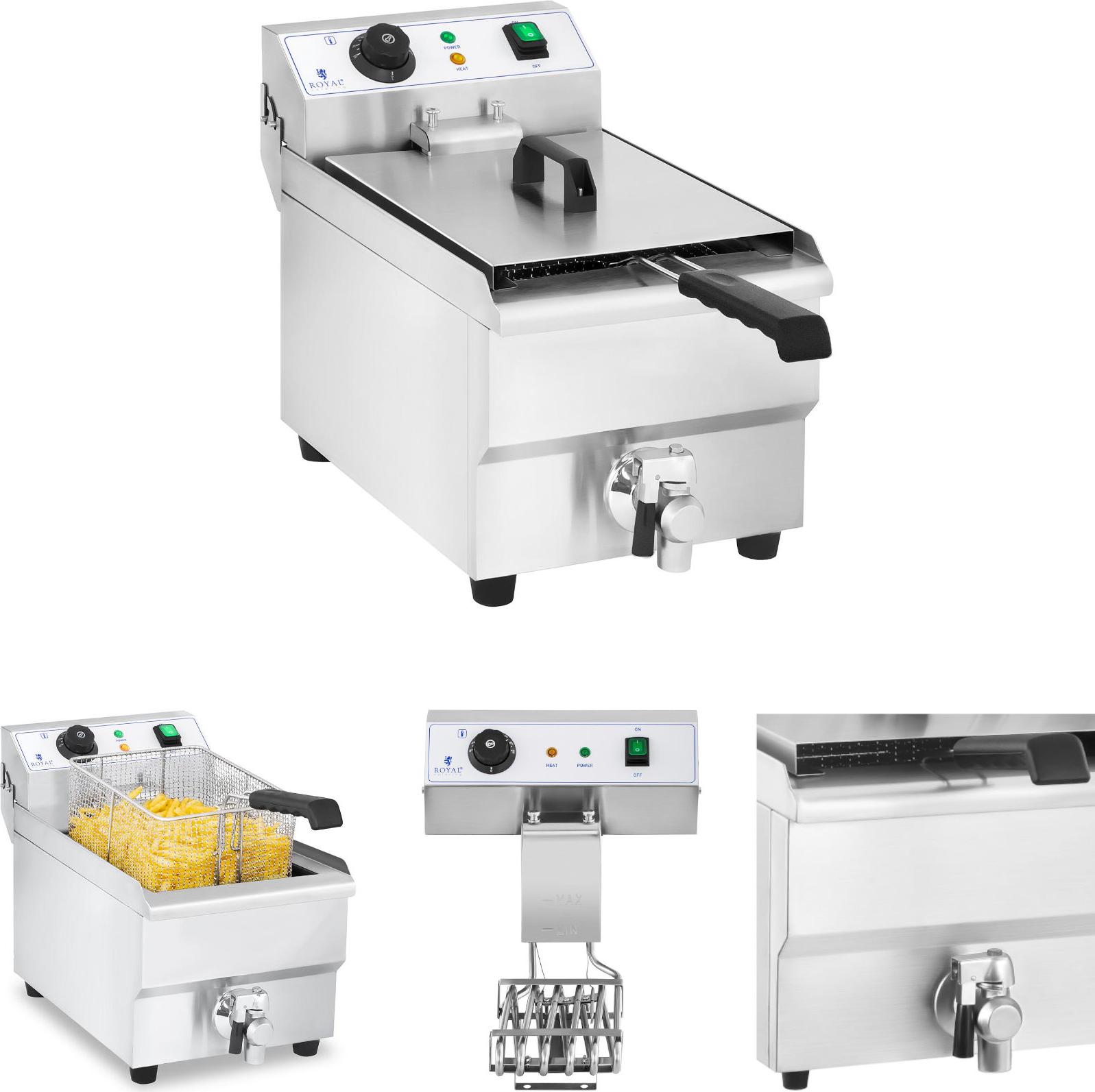 Royal Catering Professionelle Catering-Fritteuse mit Wasserhahn 230V 10L GSHB_hp_1008788