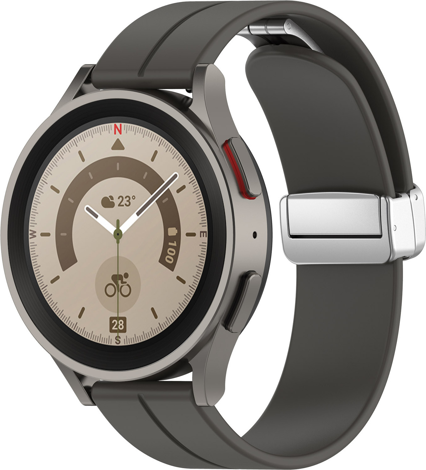 INF Jednofarebná skladacia pracka Remienok na zápästie pre Samsung Galaxy Watch 20 mm Šedá