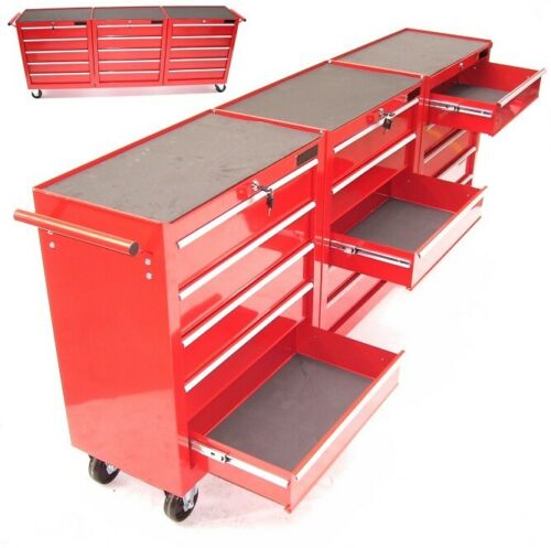 Werkzeugwagen XXL mit 15 Schubladen Werkstattwagen Rollwagen Werkzeug Schrank