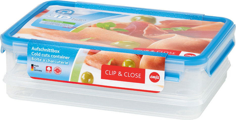 emsa Aufschnittbox CLIP & CLOSE 2 x 0,6 Liter transparent 513576