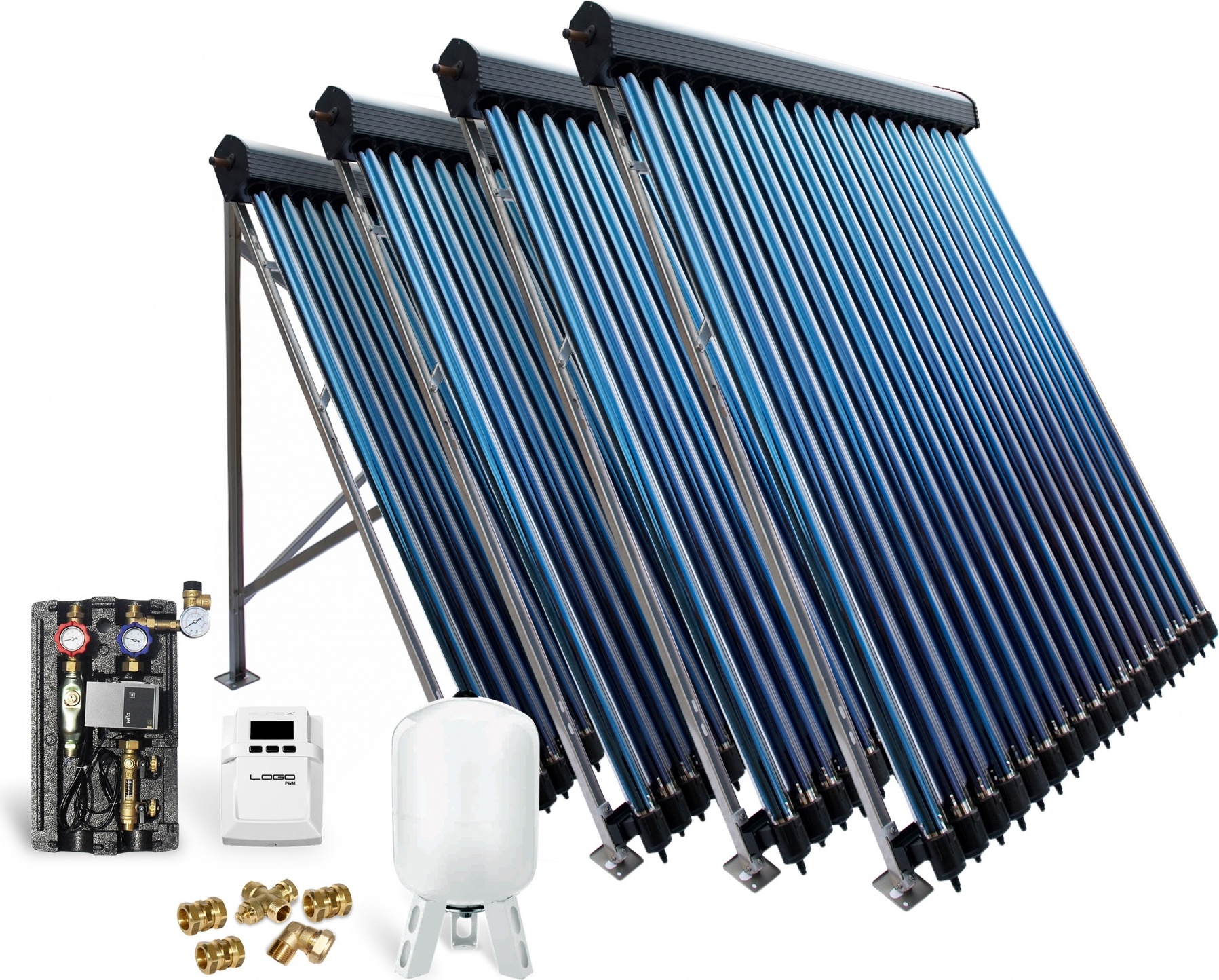 Feuer-Anker Röhrenkollektor Solarpaket Vakuumröhrenkollektor HP22-4 14,44 m² Solaranlage VK22-4