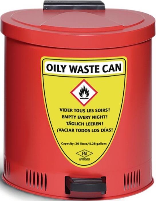 asecos Sammelbehälter 20 l,Stahl,rot 39379