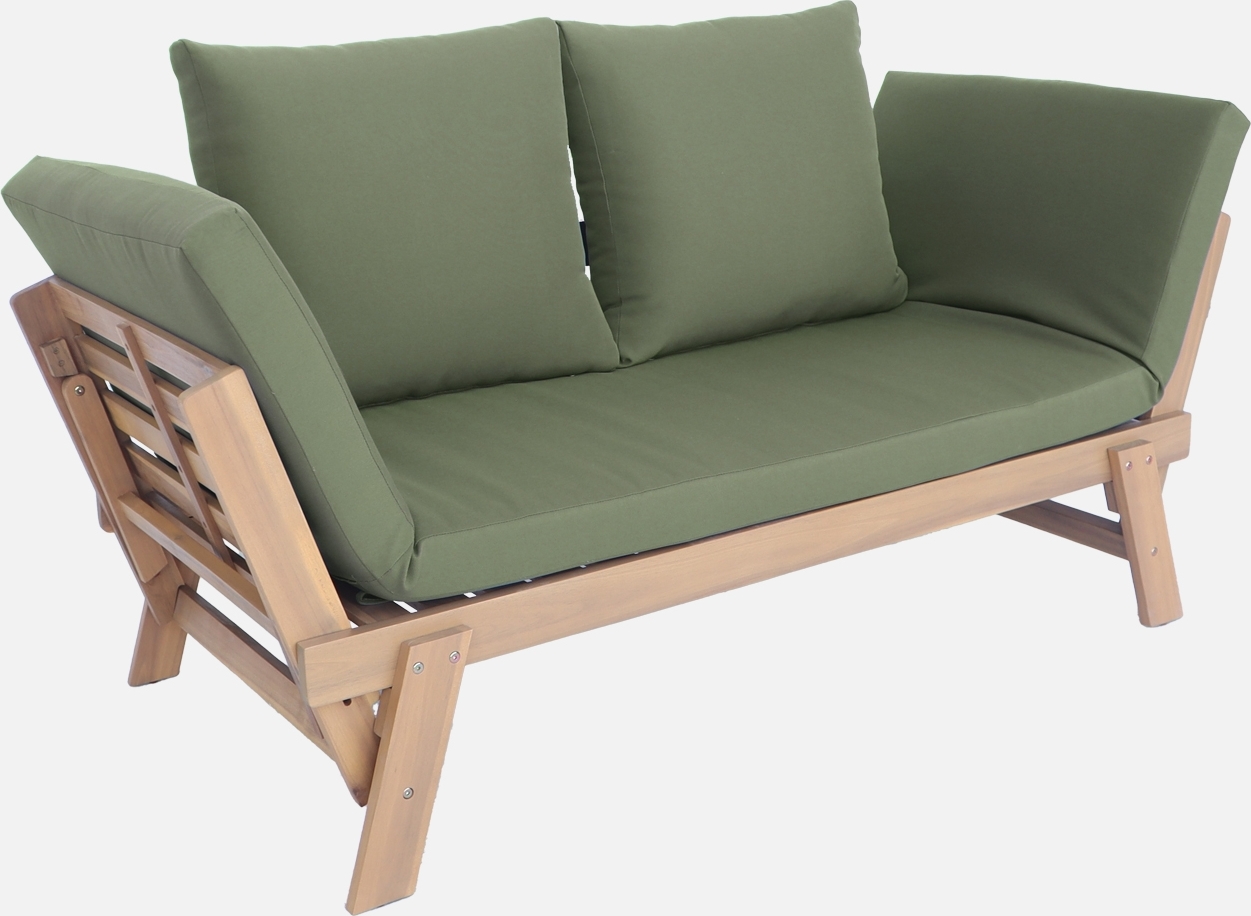 sweeek - Gartenbank 2/3-Sitzer - Khaki ACMOBENCHLTSV