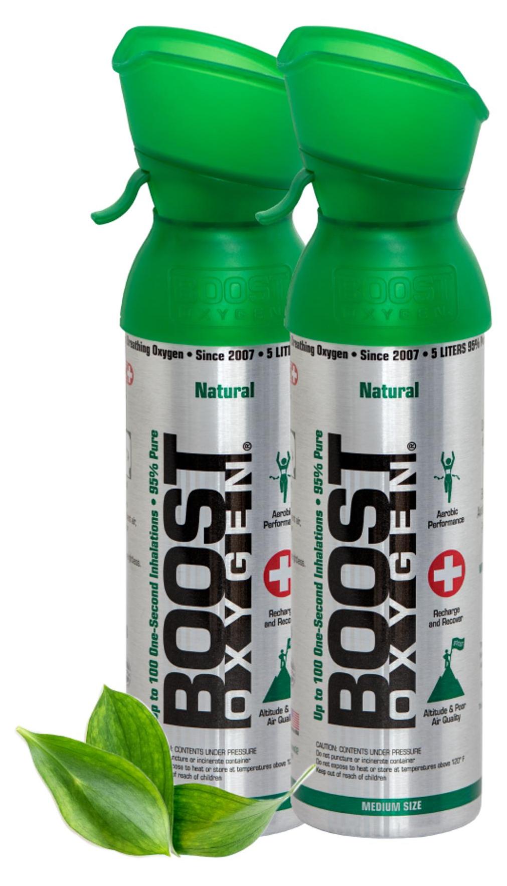 Boost Oxygen Sauerstoffdose, 2x 5L, 99.5% reiner Sauerstoff, trales Aroma 601-02