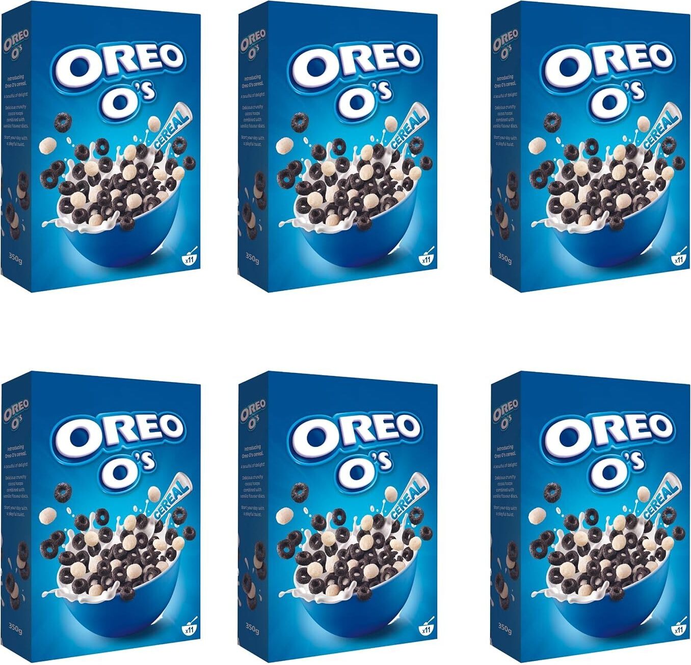 Oreo O's Cereal 6 x 350 g, Oreo Cerealien mit Kakao- und Vanillegeschmack, Oreo Cereal als Frühstück oder Snack zwischendurch