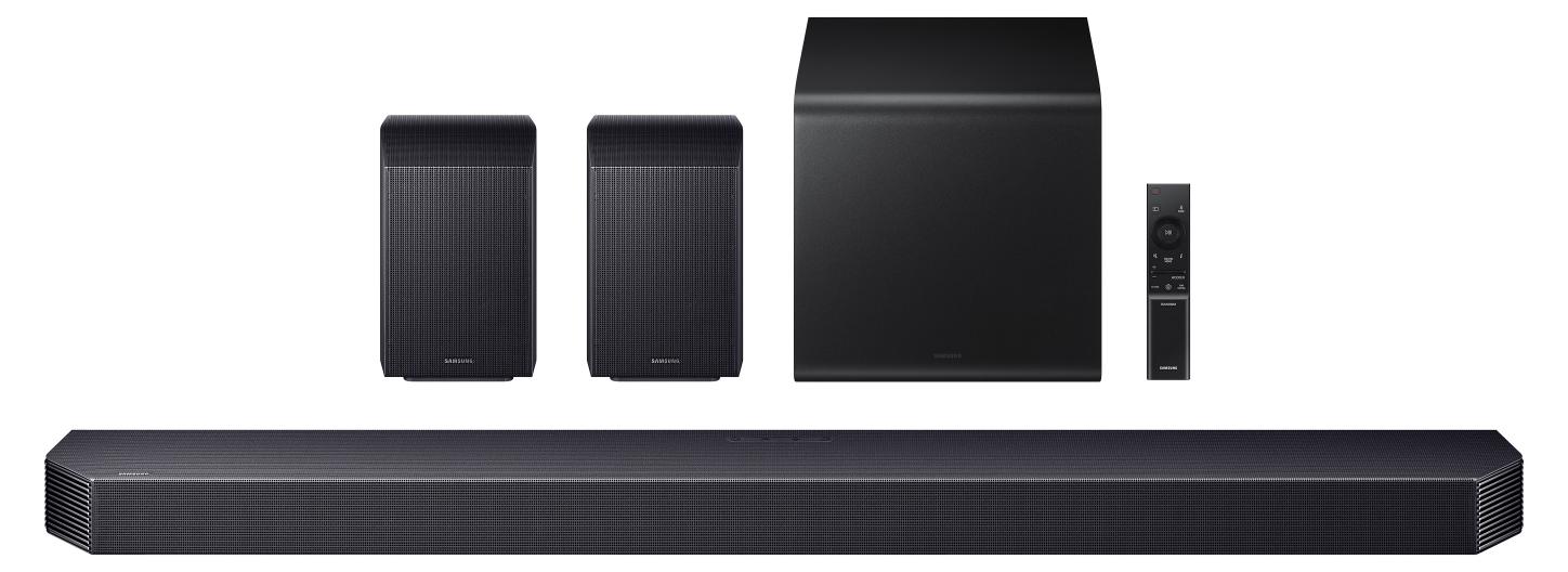 Samsung HW-Q930H, 9.1.4 Kanäle, Dolby Atmos, Dolby Digital Plus, Dolby TrueHD, Dolby Atmos Music, Dolby Digital 5.1, Kabellos, Schwarz, Titan Black, High Dynamic Range 10+ Gaming (HDR10 Plus Gaming) HW-Q930H/EN