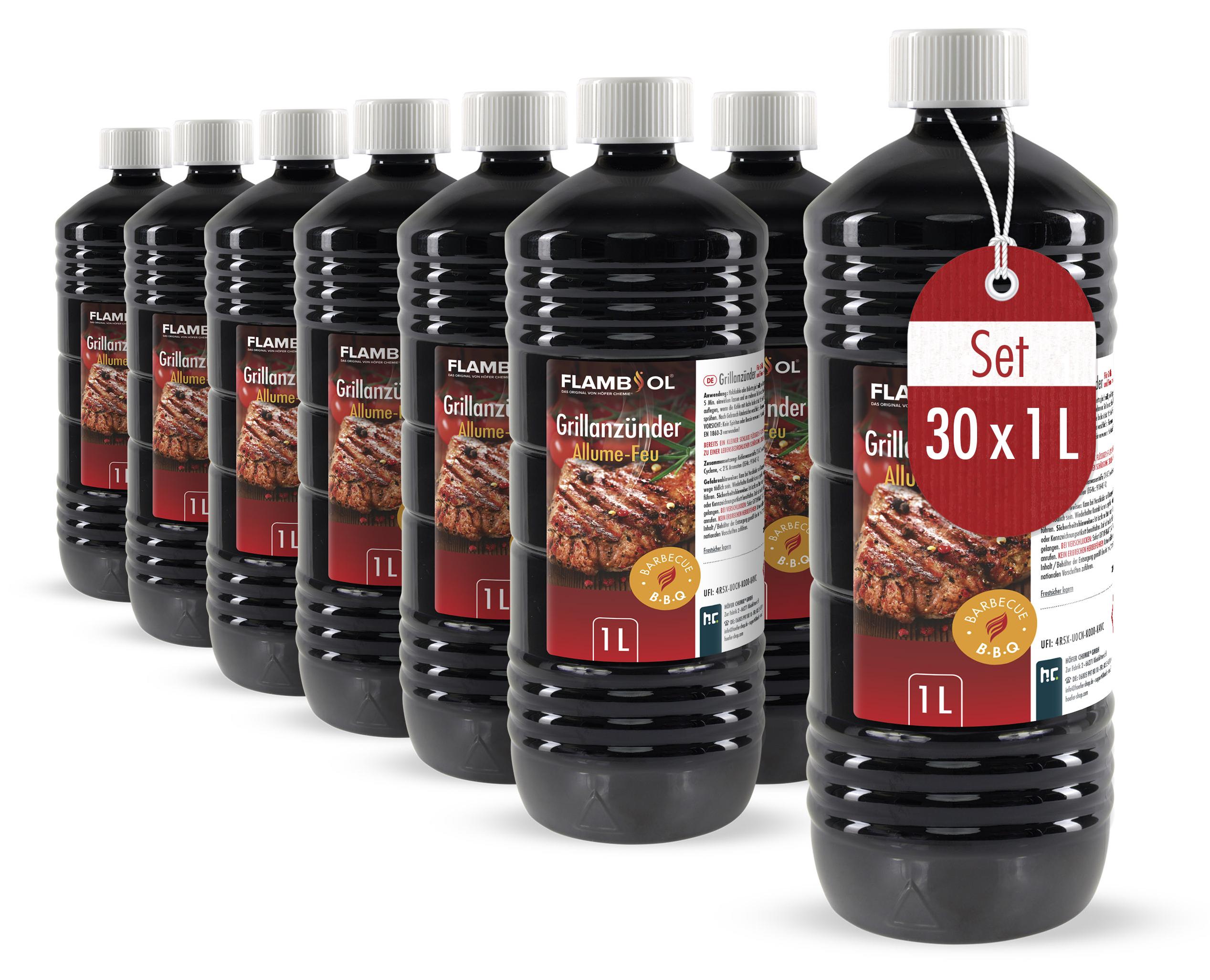 Höfer Chemie 30x 1 L FLAMBIOL® Grillanzünder flüssig