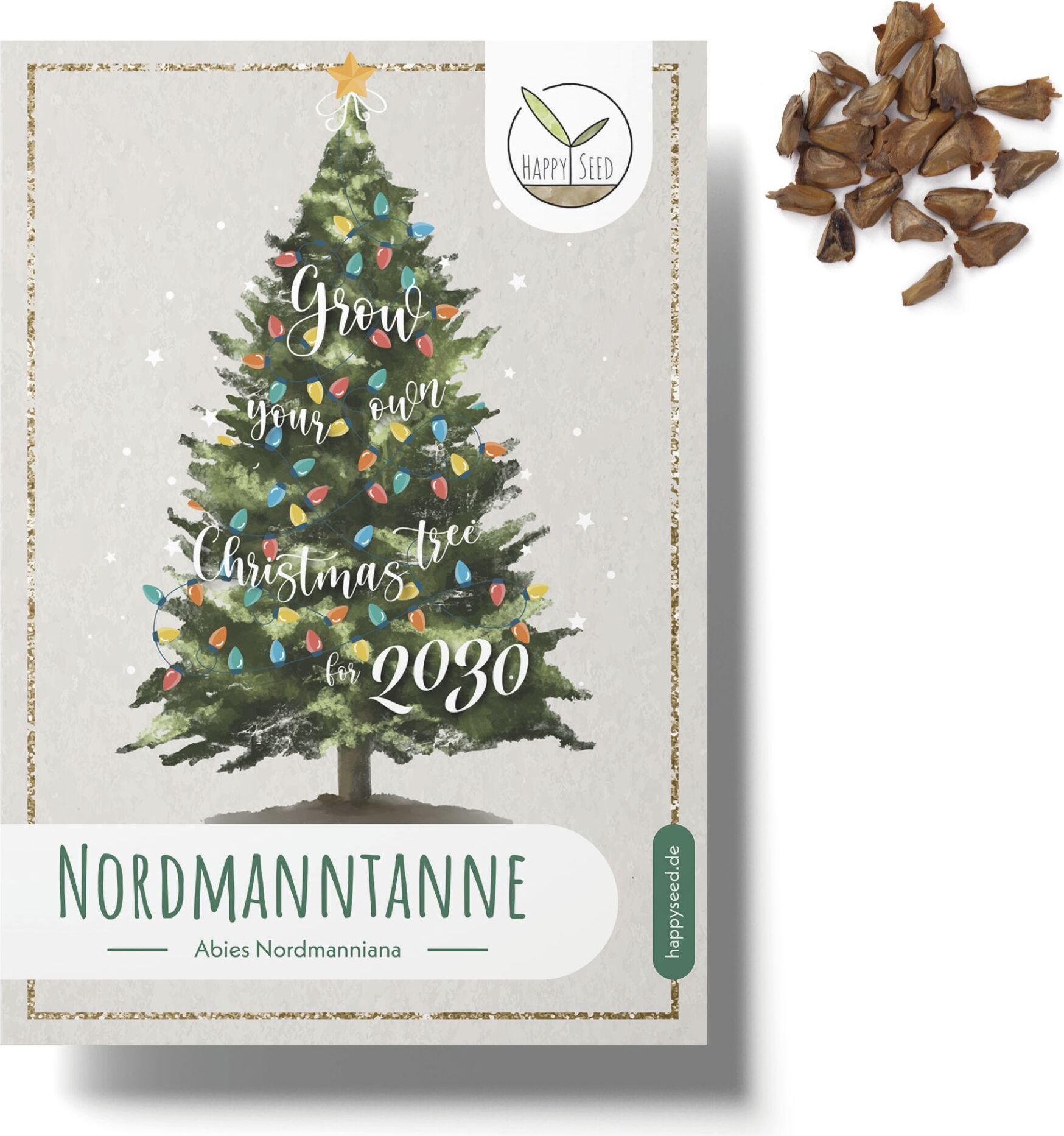 HappySeed Nordmanntanne Samen (20x Stück) - Dein eigener Weihnachtsbaum zum selber Pflanzen als ideales Wichtelgeschenk