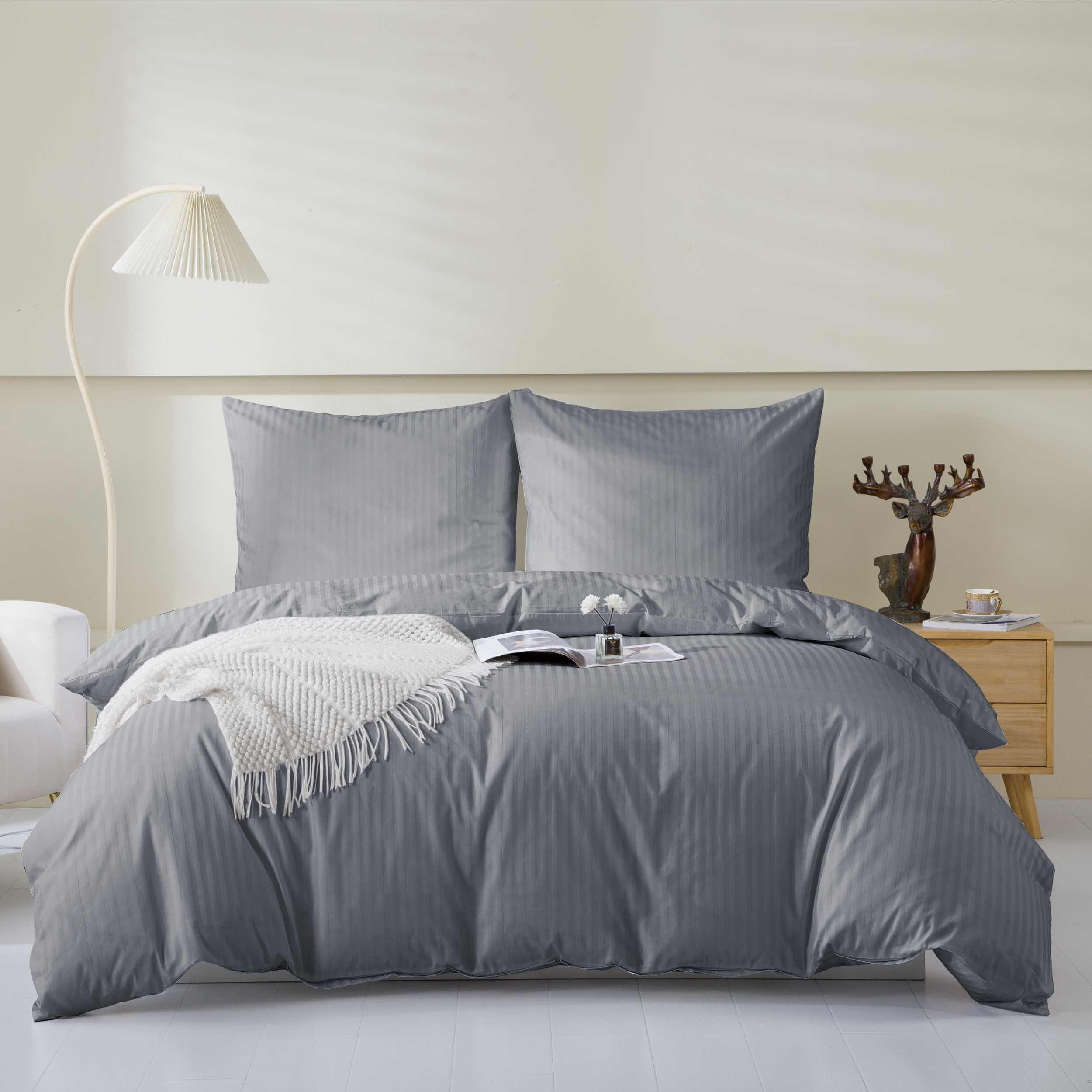 Spod Igly i Nitki. Bettwäsche 160x200cm Grau 100% Baumwolle Adamash + 2 Kopfkissenbezüge 70x80cm ADAMASHCOD N