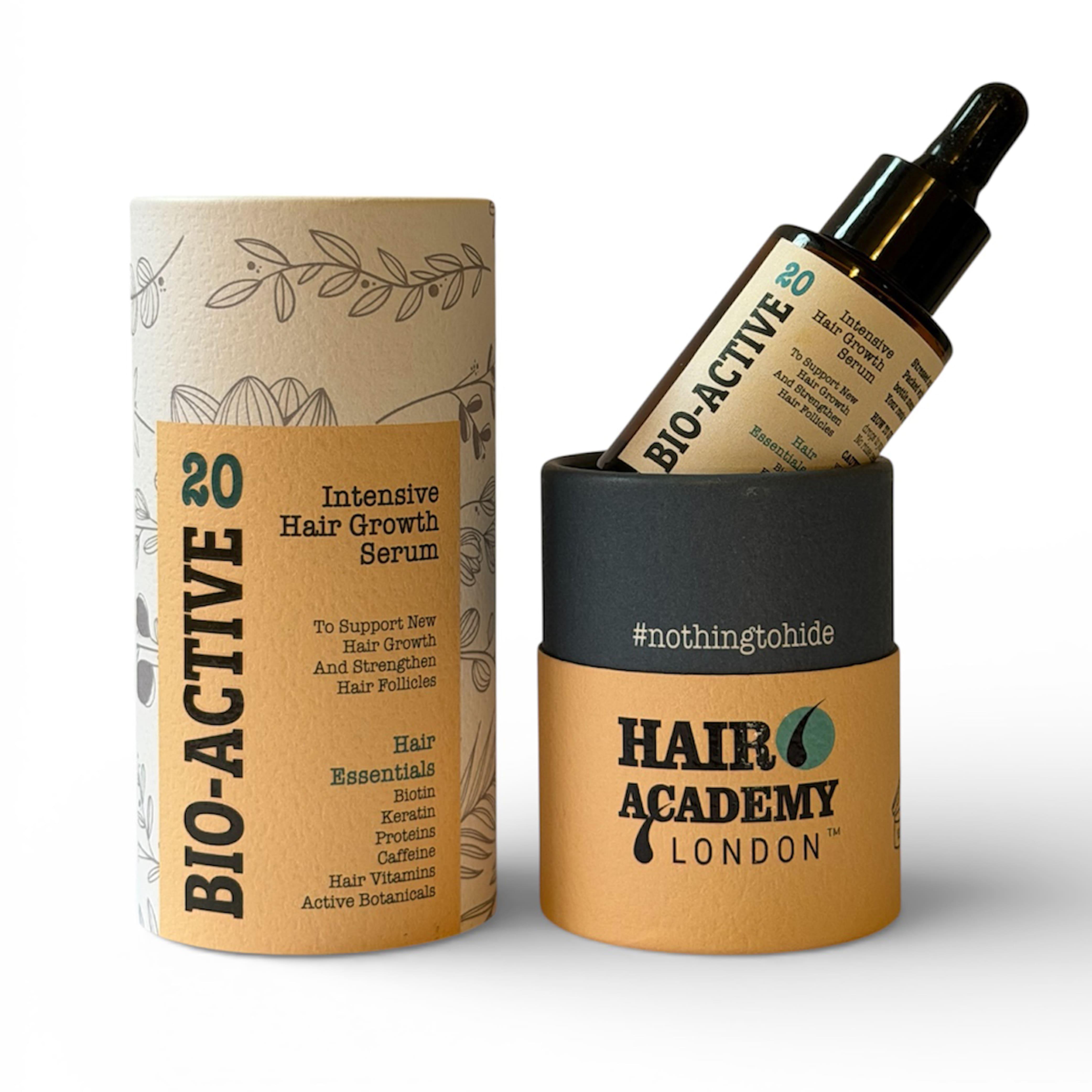 BIO-ACTIVE 20 Intensives Haarwuchsserum von HAIR APOTHECARY LONDON | Mit Biotin, Keratin, Koffein, Haarvitaminen und 20 pflanzlichen Inhaltsstoffen