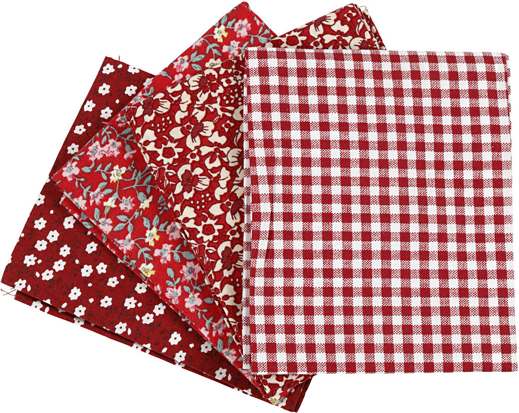 Creativ Company CC Patchworkstoff 45x55 cm Rot 4 Stück 441833