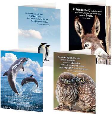 St. Benno 4er-Set Grußkarten »Tierische Weisheiten«