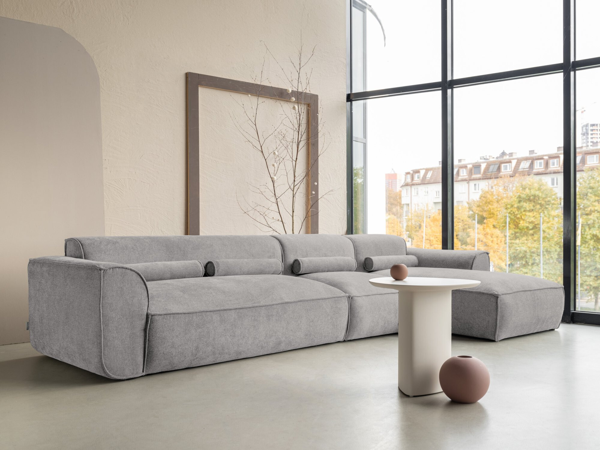 MIUFORM Flex Felix Modulares 6-Sitzer Ecksofa MIUFORM Flex Felix Modulares Ecksofa L-FORM RECHTS - 340 x 154 cm - Grau - Sofa Couch 2065SO85