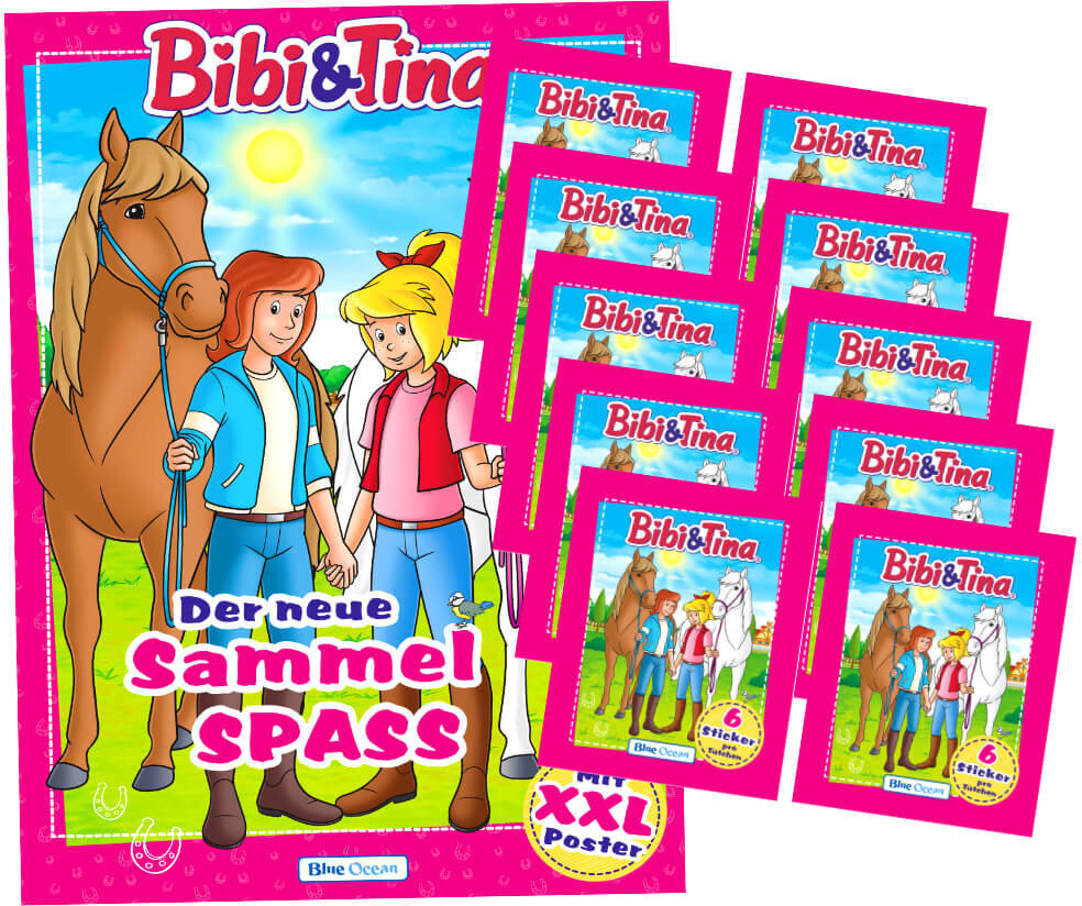 Blue Ocean Bibi und Tina Sticker Serie 2 - Pferdesticker Sammelsticker (2024) - 1 Album + 10 Tüten