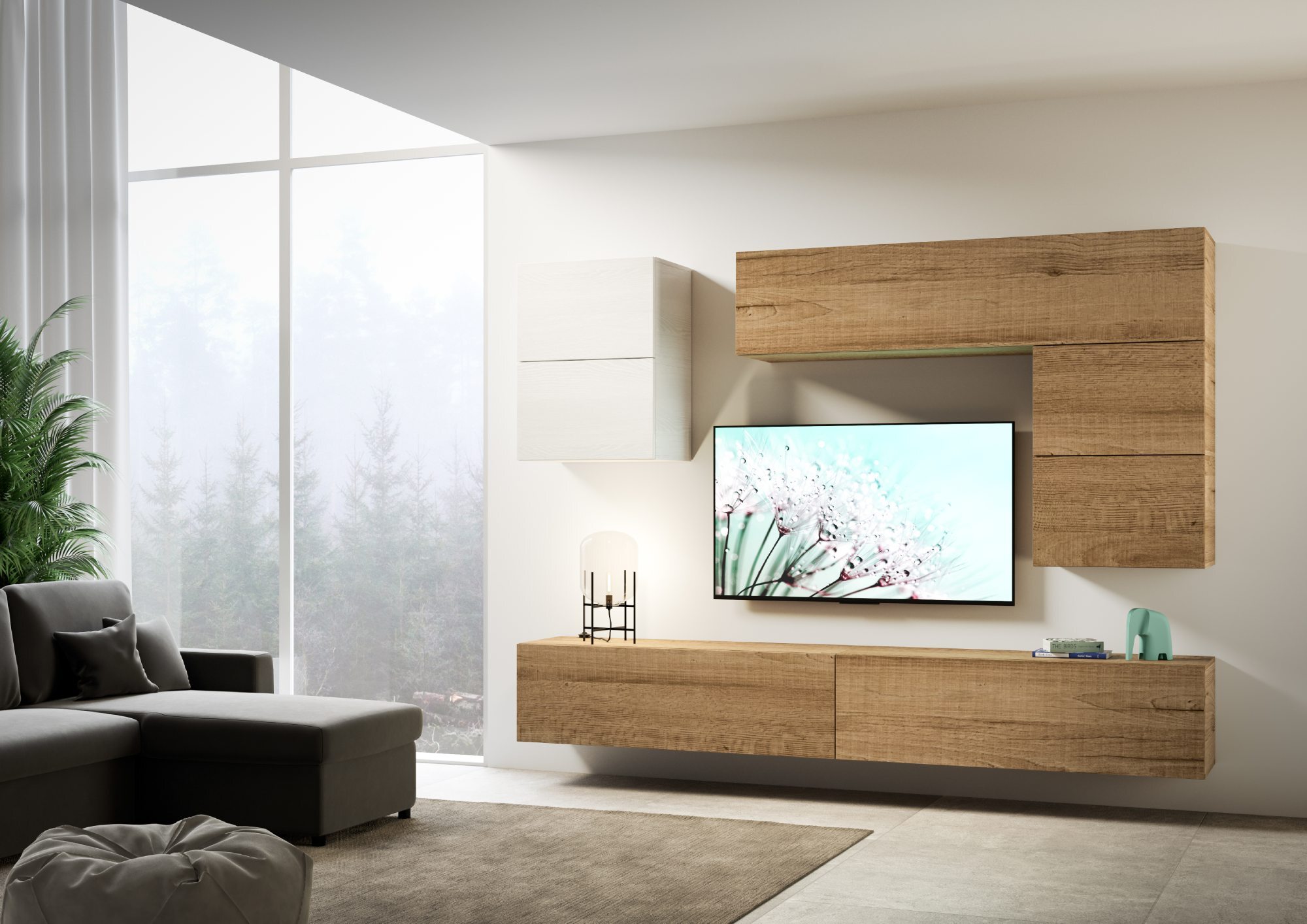 Itamoby Zusammensetzung der Wohnzimmerwand H13 L.268 P.39,2