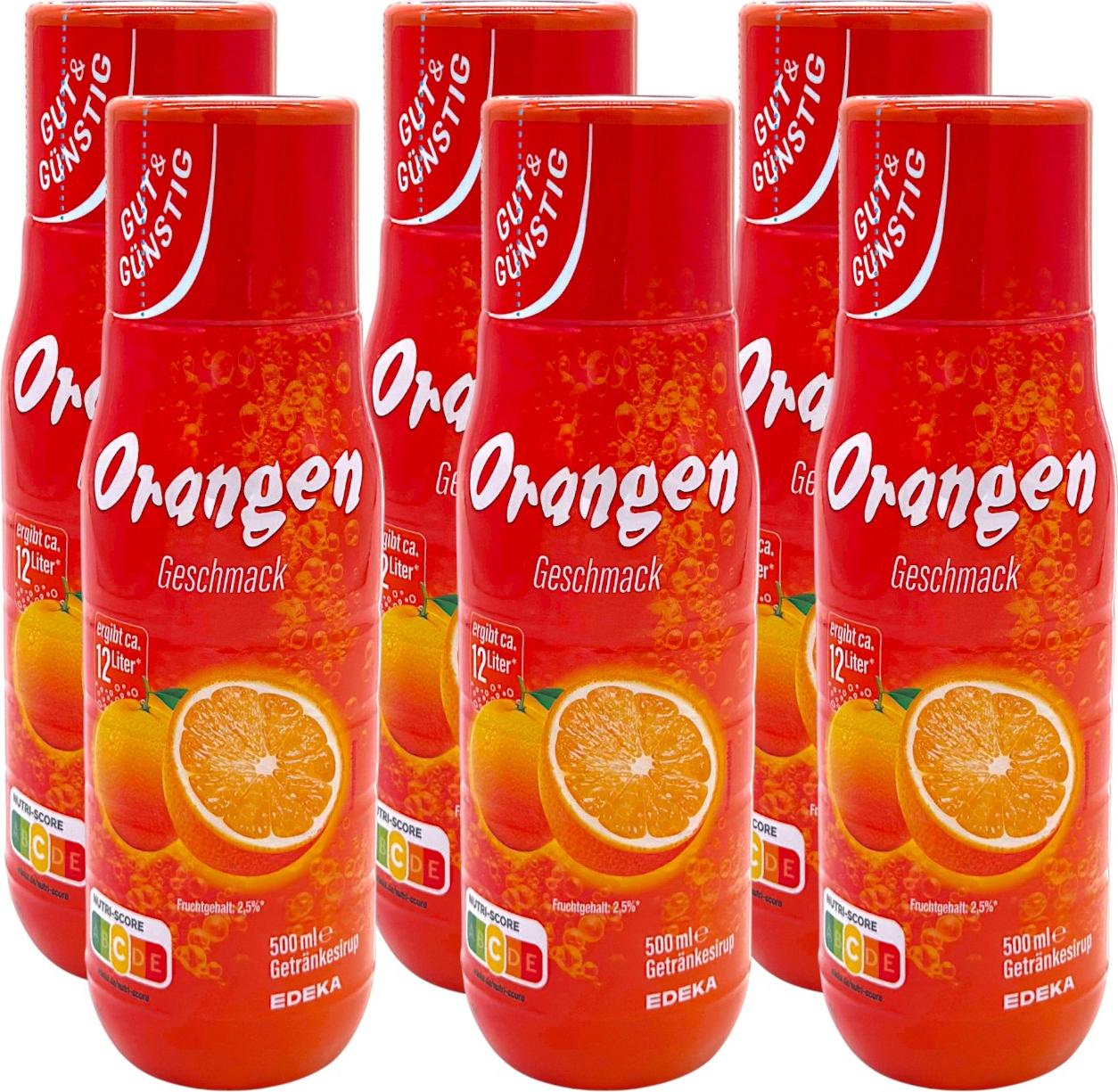Gut & Günstig Gut & Sirup Orange Getränkesirup 6er Pack (6x 500ml)