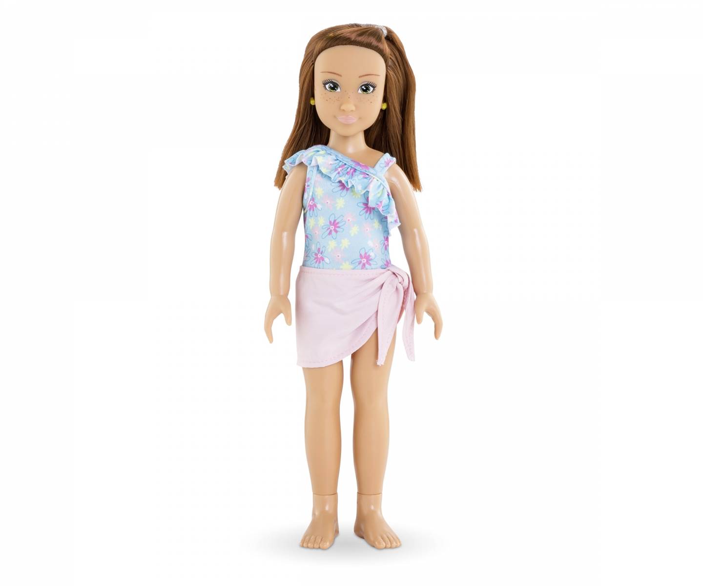 Corolle Girls Zoe Beach Set, Ankleidepuppe im süßen Beach Outfit und 5 Teile, Vanilleduft, 28cm, ab 4 Jahre 9000600140