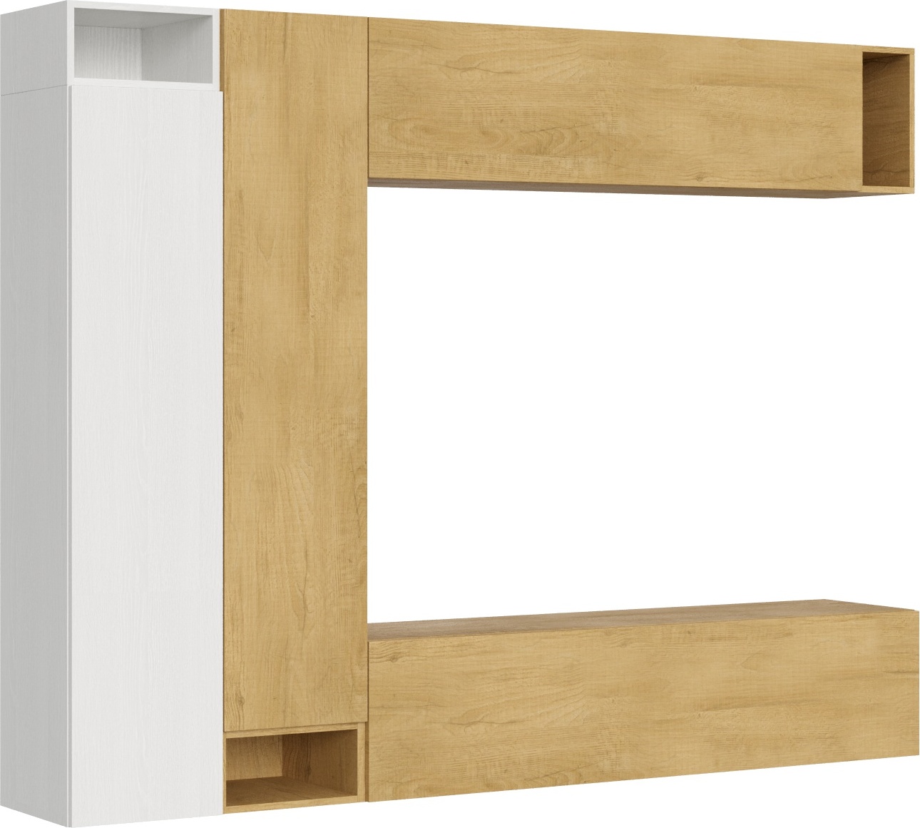 Itamoby Zusammensetzung der Wohnzimmerwand H27 L.254 H.194 T.39,2