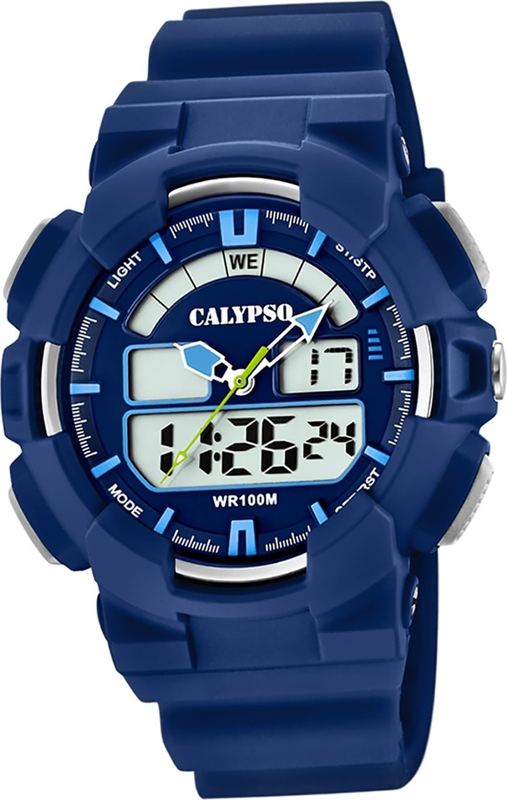 Calypso plastovéPolyuretánpánske hodinky K5772/3 športové náramkové hodinky modré digitálne D2UK5772/3