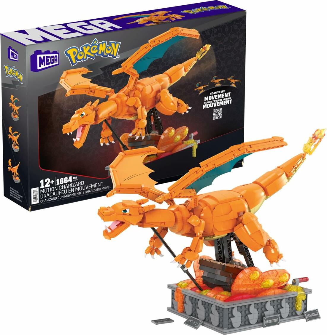 Baukasten Pokémon Mega Construx - Motion Charizard 1664 Stücke