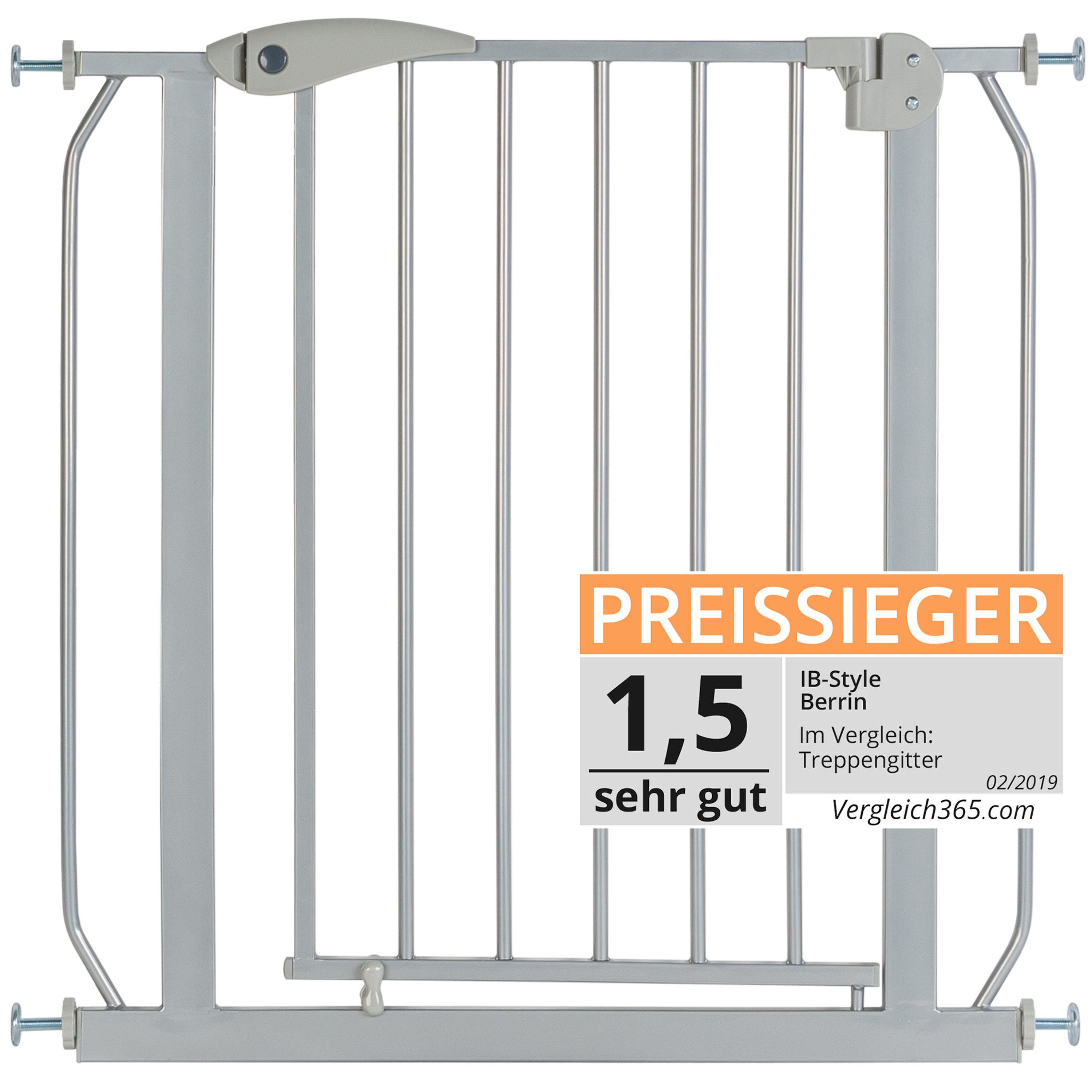 ib style® KAYA 75-175 Premium Treppengitter Türgitter Schutzgitter Absperrgitter 