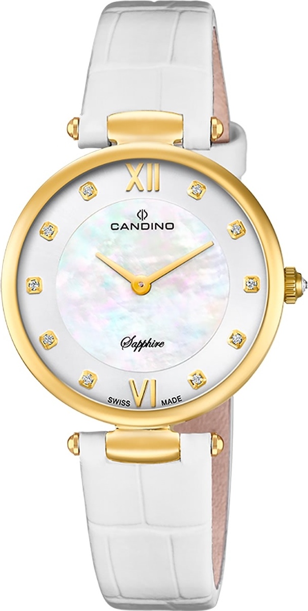 Dámske hodinky Candino kožené biele Náramkové hodinky Candino Elegance UC4670/3
