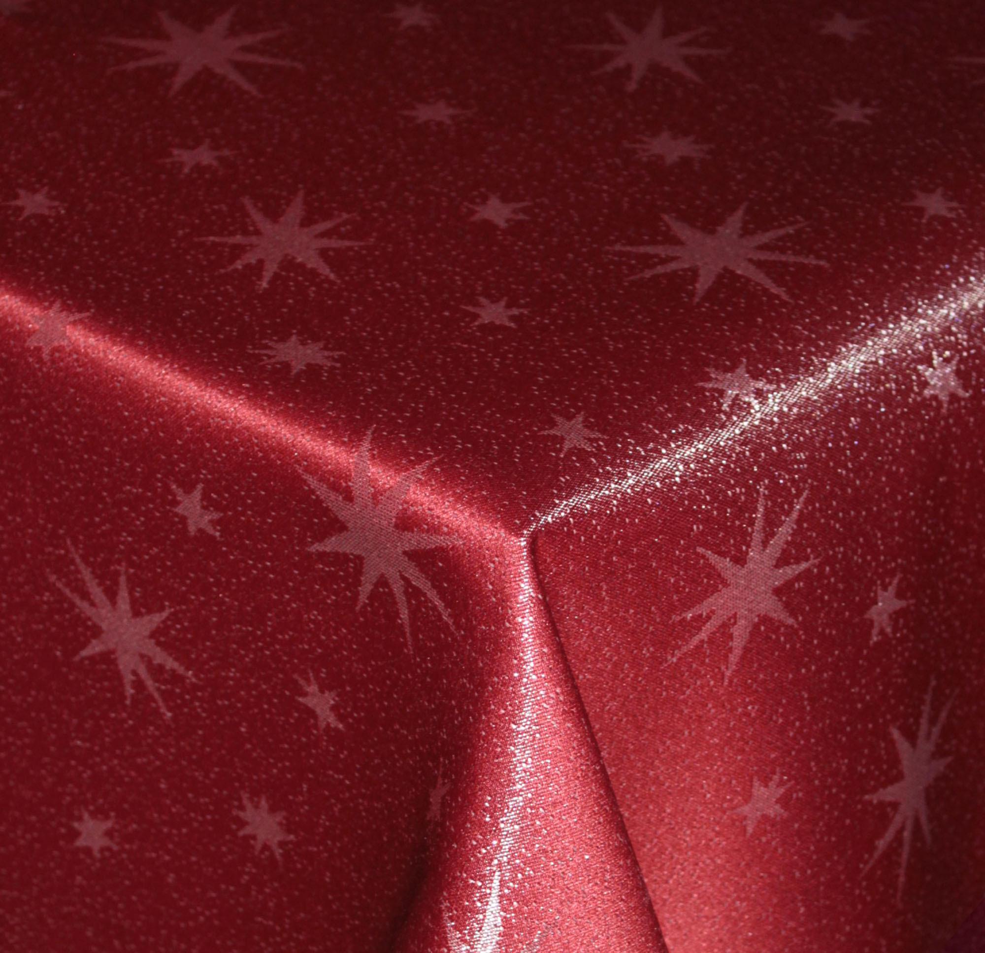 Haus und Deko Tischdecke Weihnachten 160 cm rund rot Polyester Sterne Tischdecken Advent Weihnachtstischdecken