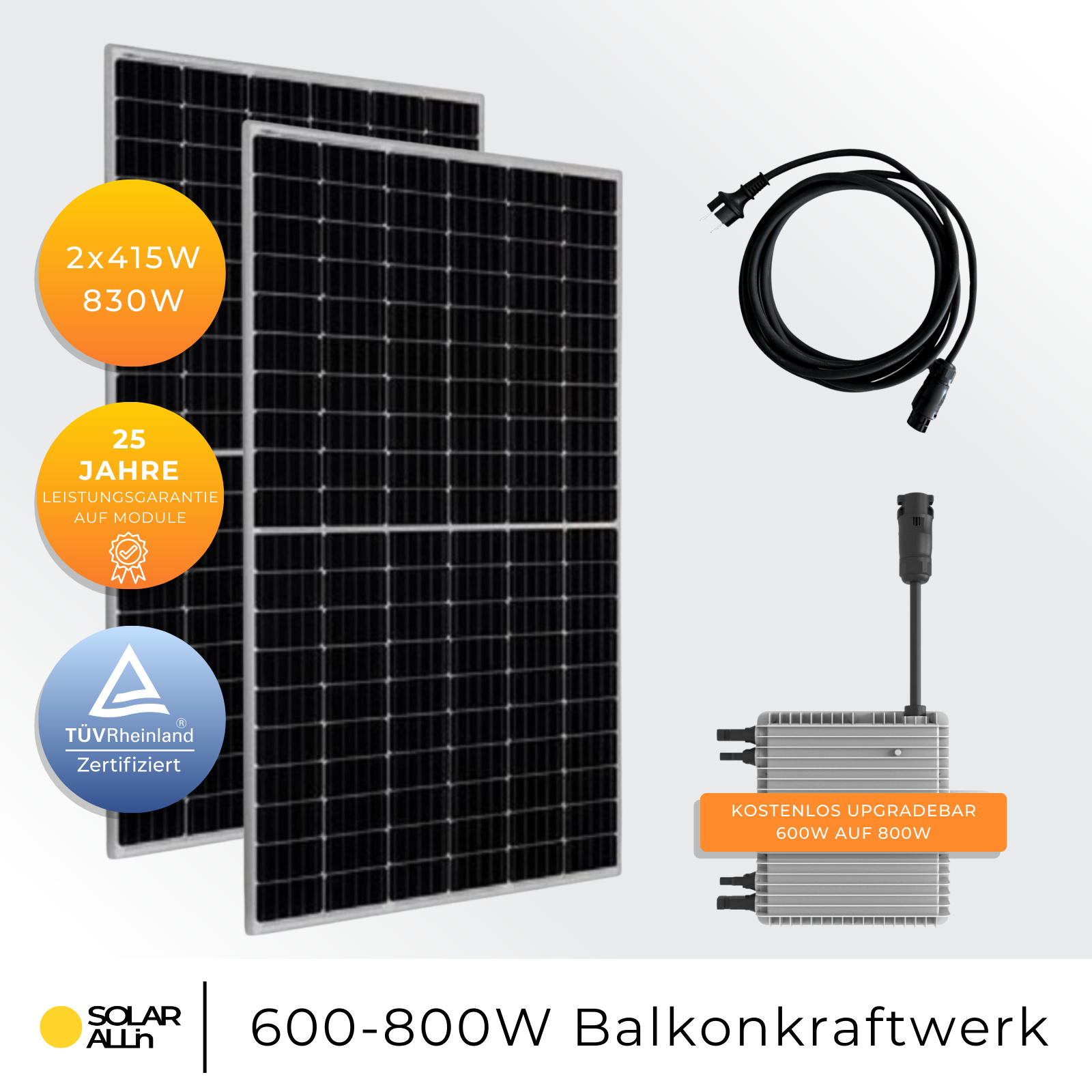 Balkonkraftwerk 880W / 600W Solaranlage