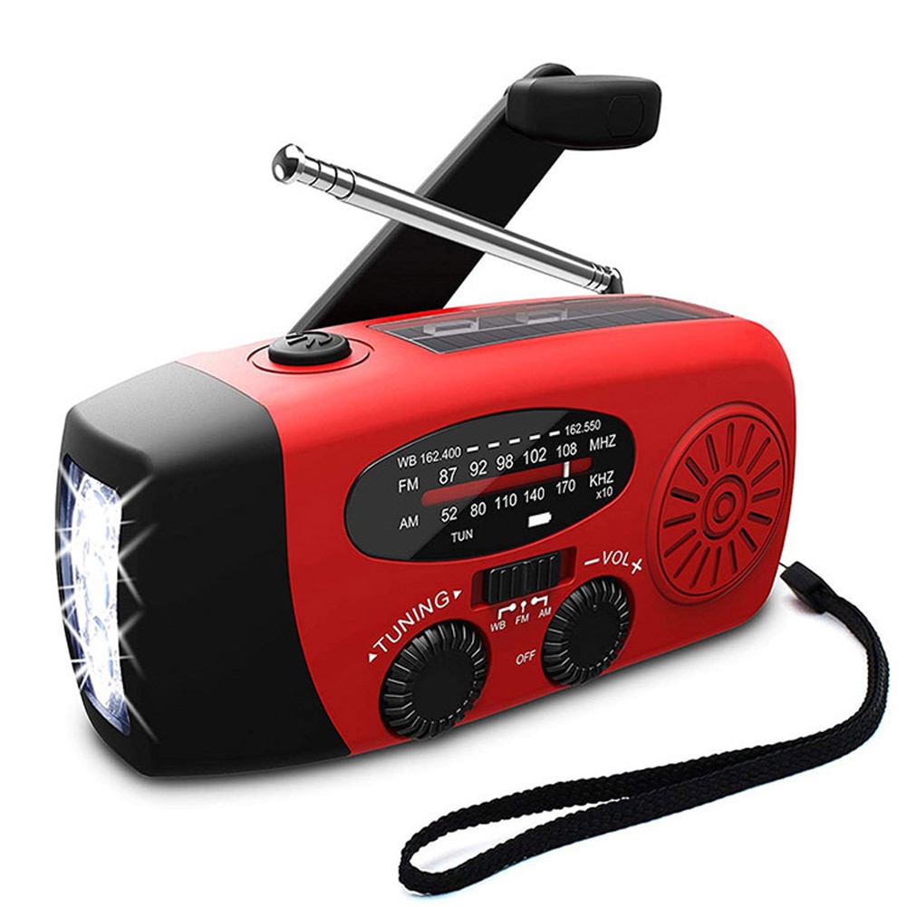 ANTCOOL 2000mAh Notfall Solar Handkurbel AM FM NOAA Wetter Radio LED Licht USB Ladegerät Outdoor