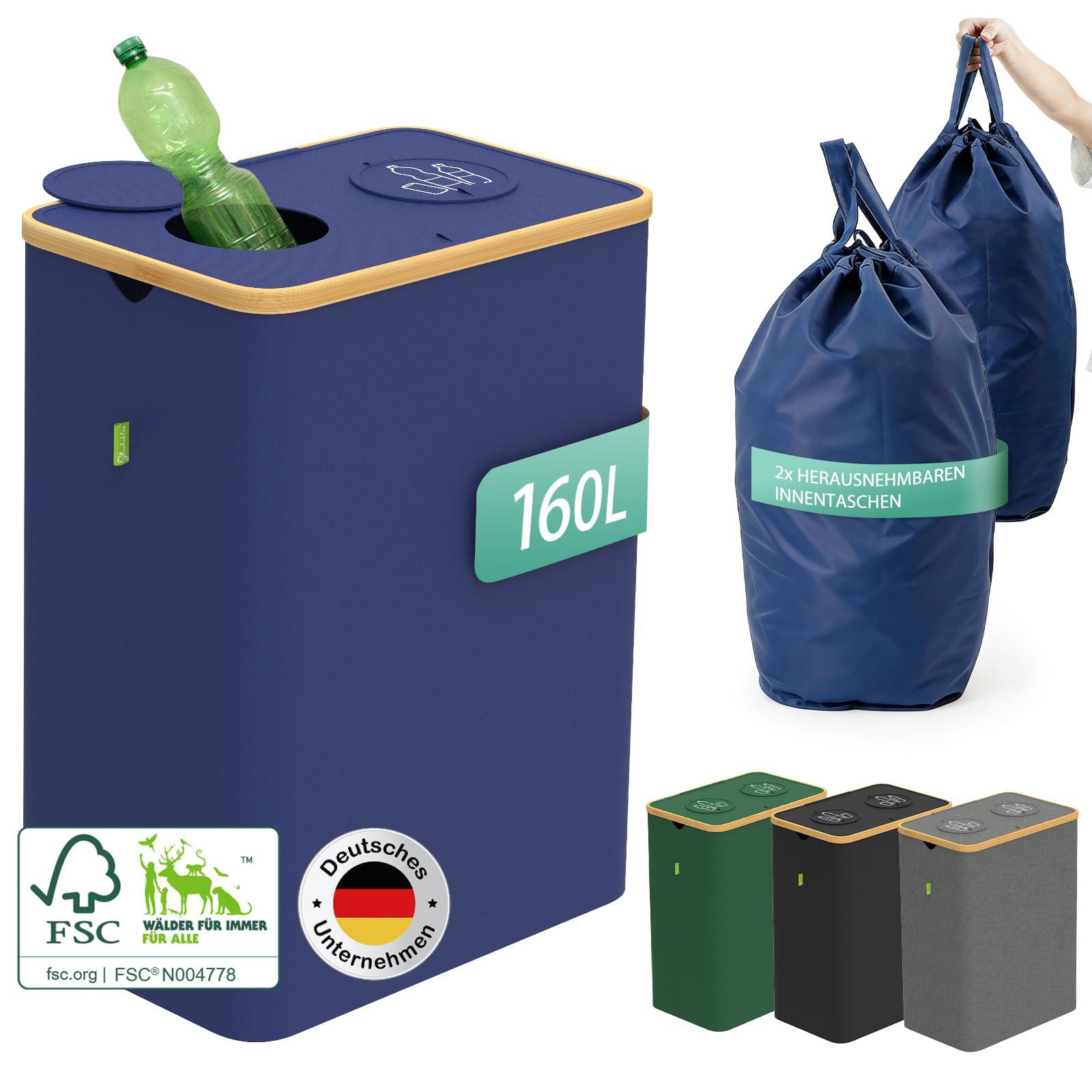 OEM 160-Liter-Speichertank mit zwei Behältern undem Bambus (blau)