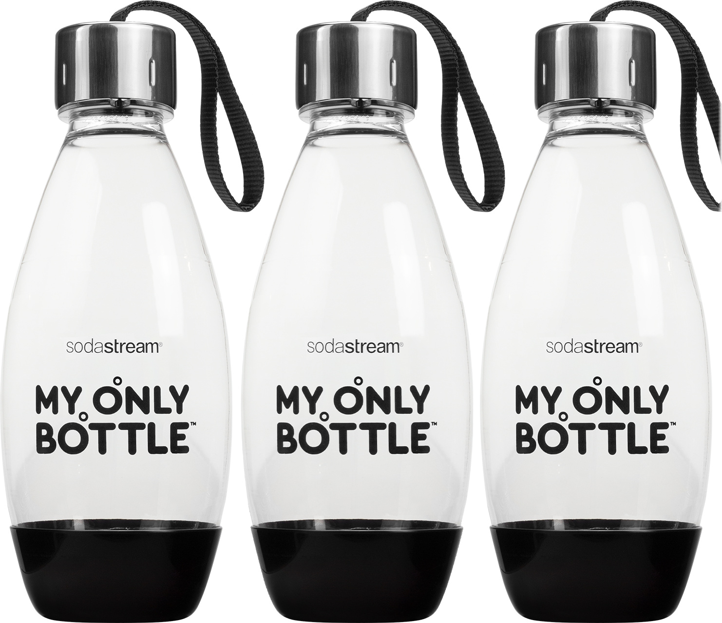 SodaStream My Only fľaša 0,5 l čierna sada 3 kusov bez BPA kompatibilná s Terra Jet