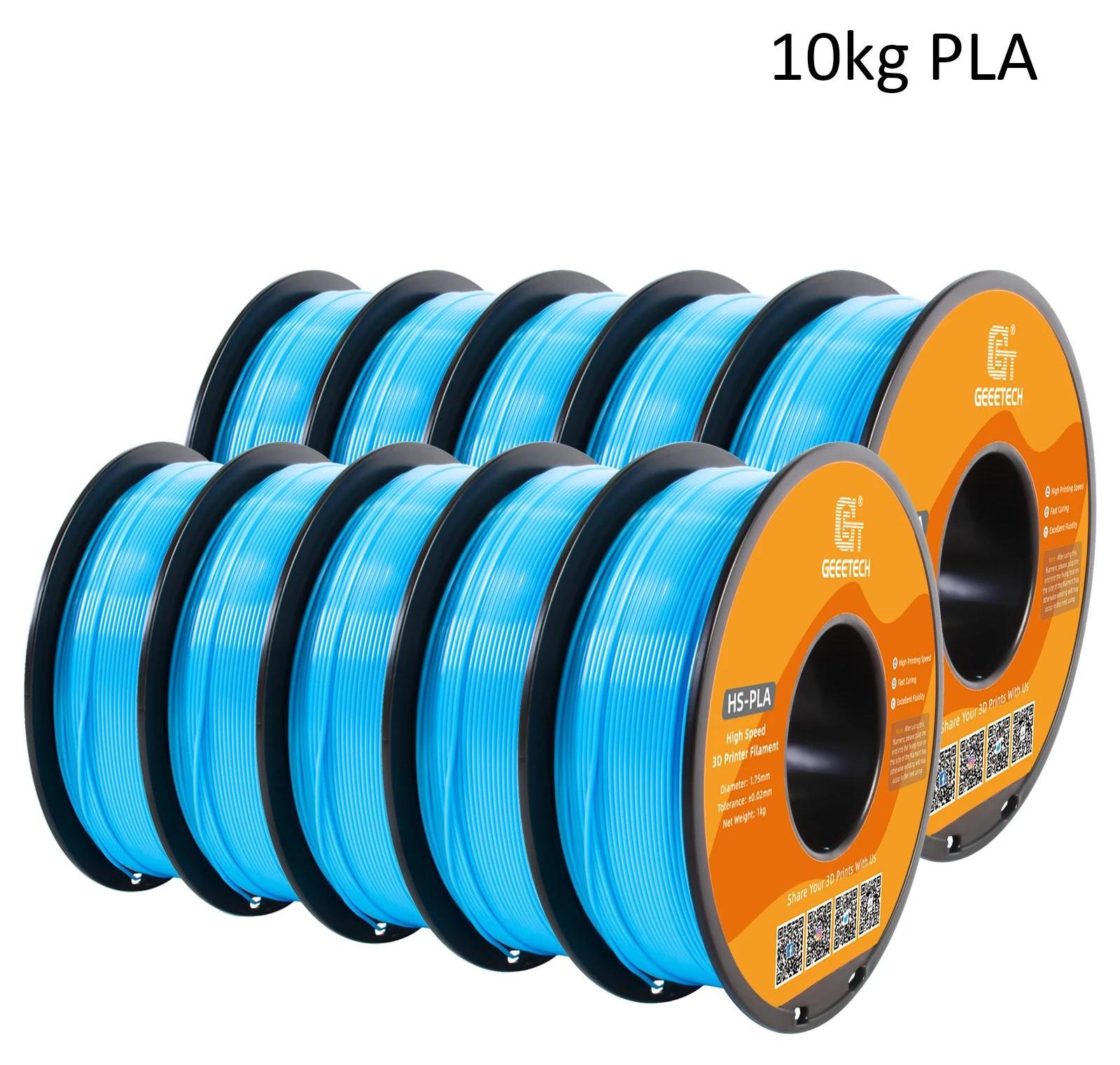 StarTech PLA Filament - 3D-Drucker Filament - 1,75 mm - 1 kg Spule - Hohe Geschwindigkeit - Hohe Druckqualität - Wasserblau