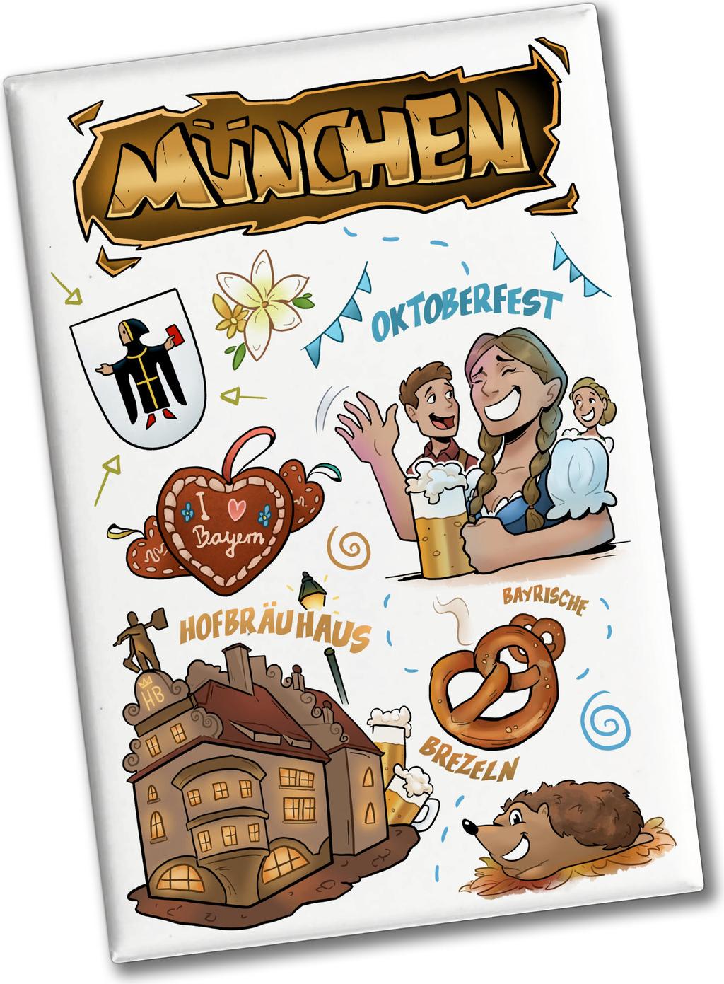 speecheese München Pop Art Comic Souvenir Souvenir Magnet - Feste