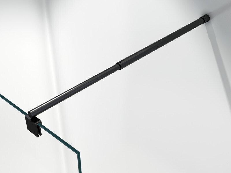 NEXTREND - GmbH Stabilisationsstange Teleskop flexibel - Edelstahl - Rund - Schwarz matt - Für Duschabtrennungen EX101_Stabilisator_HaltestangeRund_schwarz