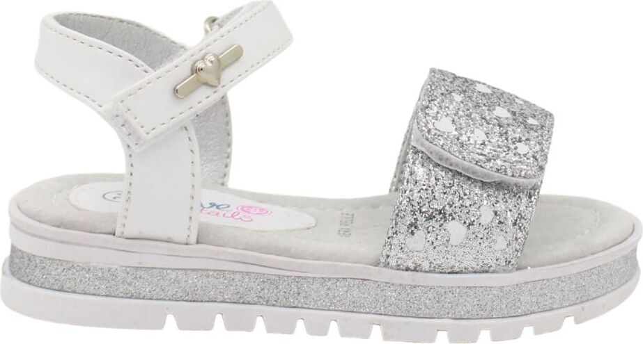 Love Details Silberne Sandale mit Glitzerdetails, Größe 25