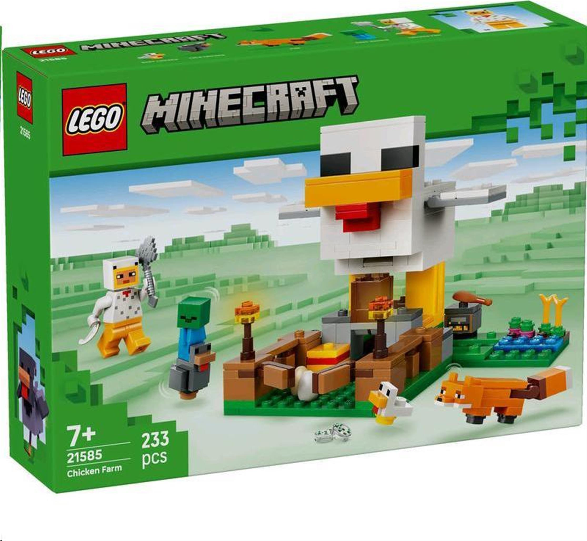 LEGO Minecraft Slepačia farma, Stavebnica, 7 rok / roky, Plast, 233 kusov, 370 g