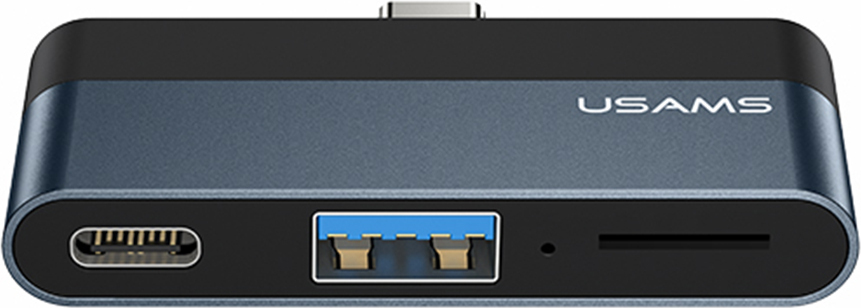 USB HUB (US-SJ491) - Type-C na USB, Type-C, Micro SD - tmavosivý