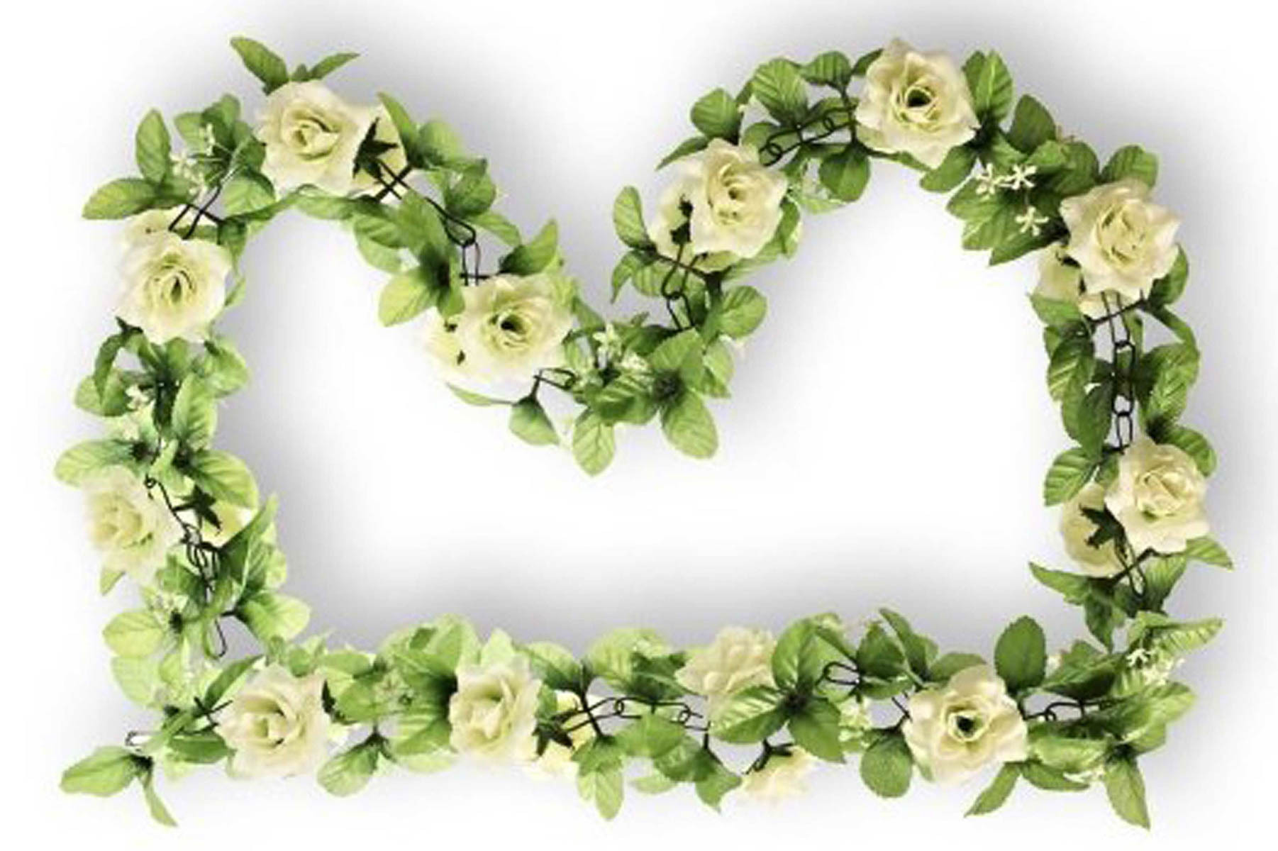 BASIL Blumengirlande Rosen weiß ca. 130 cm 23024