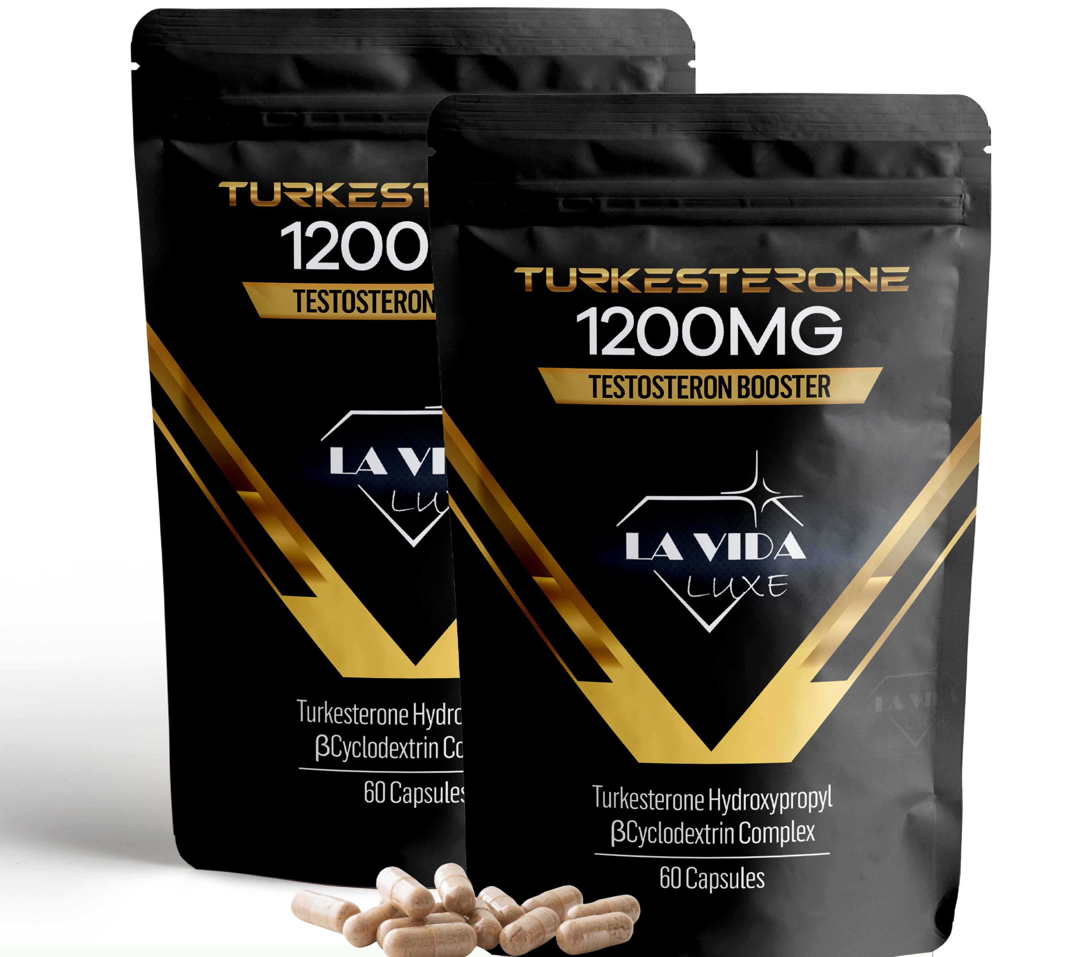 La Vida Luxe Turkesterone - 1200MG - 2X Doses - Ajuga Turkestanica - Hohe Dosierung - Extra Stark LVL08721325319135